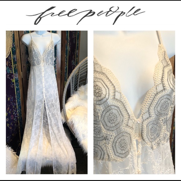 Free People Dresses & Skirts - FP Boho Lace Maxi Duster Slip Dress